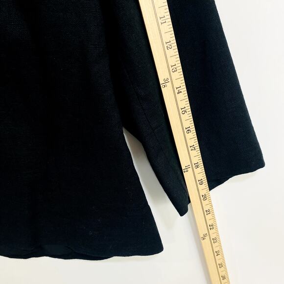 Chico's Chained Galloway Jacket Womens Size 3 Lined Black 3/4 Linen Blend Career - Picture 8 of 10